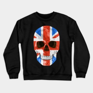 United Kingdom Flag Skull - Gift for English Scottish Welsh Or Irish With Roots From United Kingdom Crewneck Sweatshirt